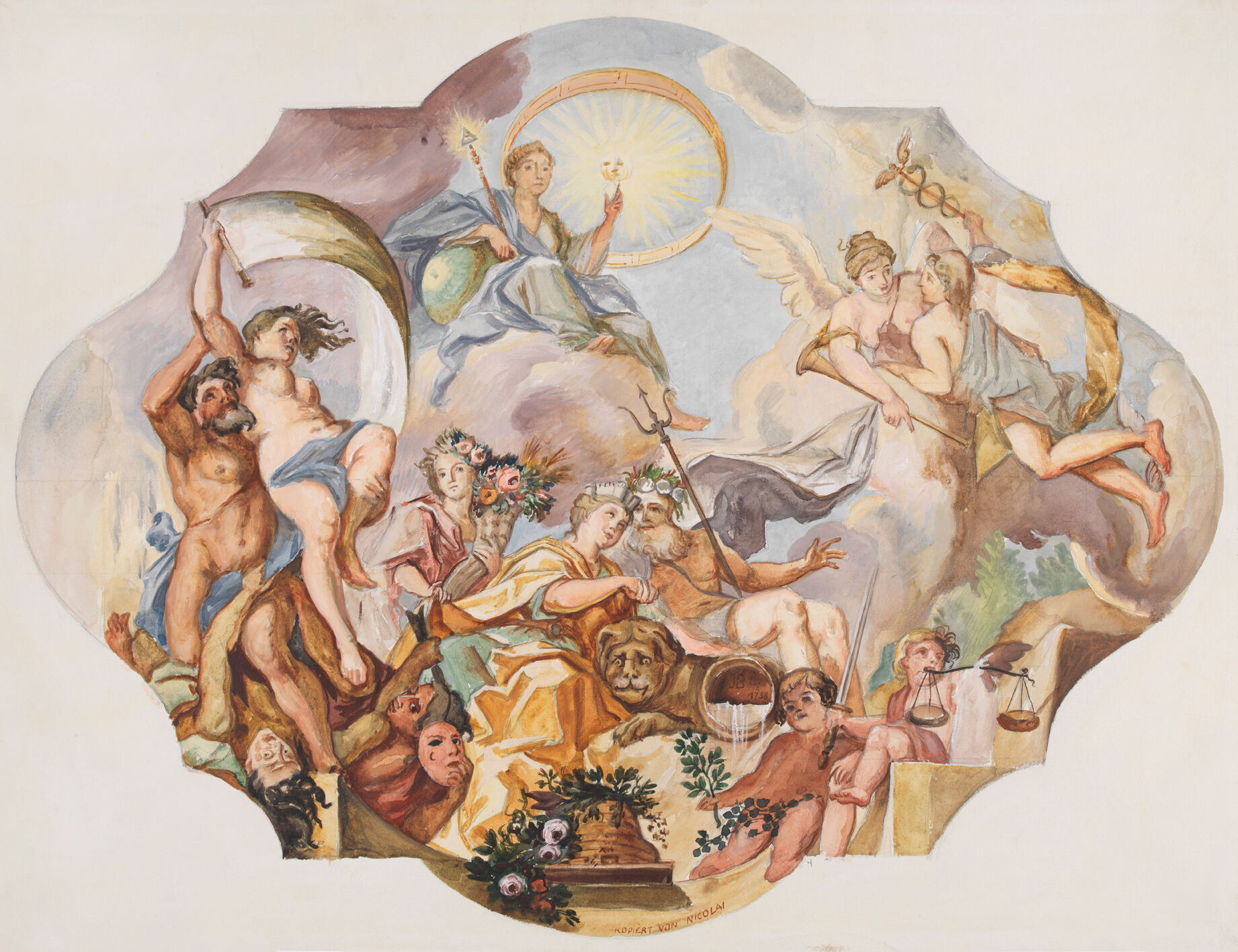 Augsburg, Gouachen, Karl Nicolai
