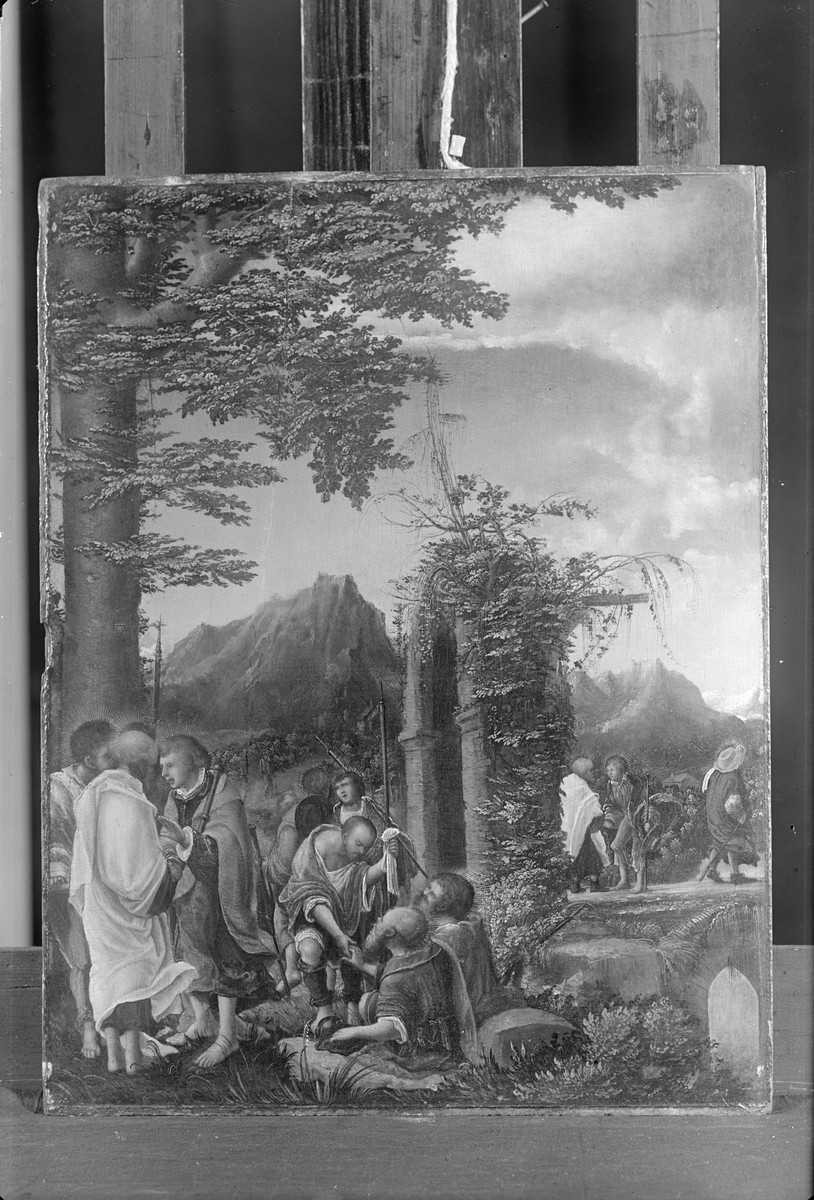 Der Abschied der Apostel in waldiger Landschaft