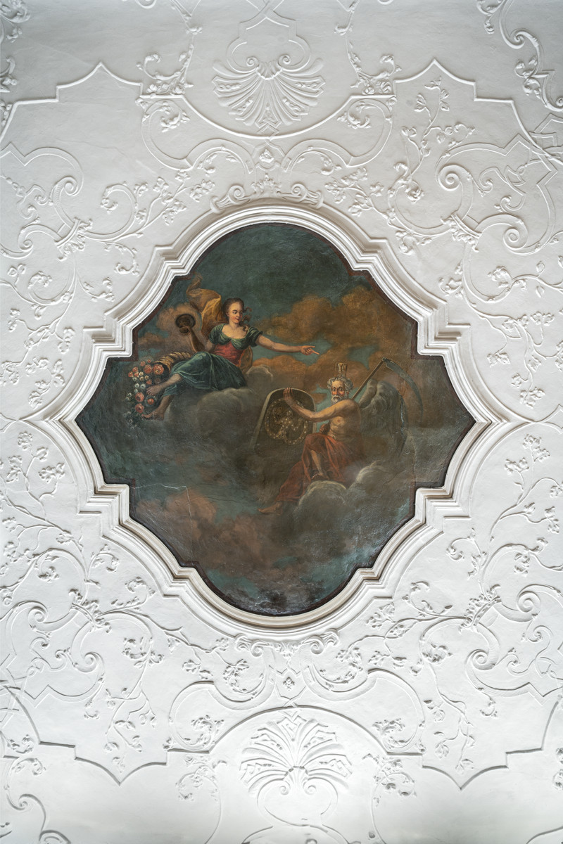 Deckenmalerei mit einer Allegorie der Ewigkeit und der Vergänglichkeit