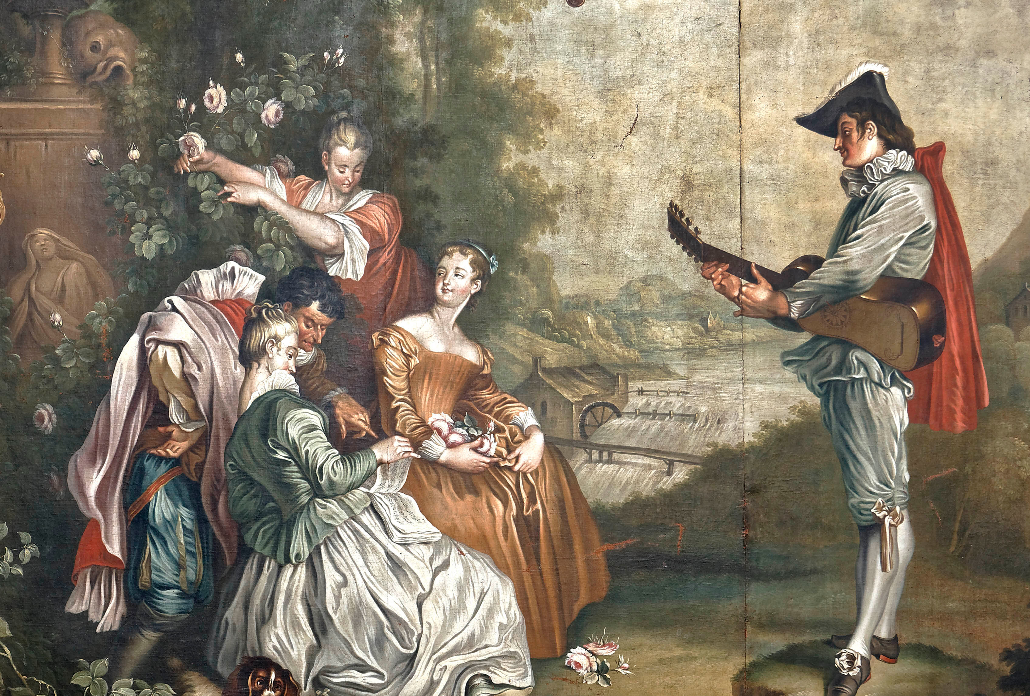 Wolkramshausen, Gut Hue de Grais, Watteau-Zimmer (2023), Südwand