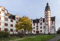 Hadamar, Residenzschloss, Blick von Nordwesten auf die Hofseite des Süd- und Ostflügels