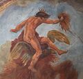 Detail oben links: Der blitzeschleudernde Jupiter auf seinem Adler.