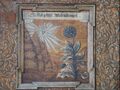 Nördlingen, Bräugasse 2, unteres Bildfeld der bemalten Tür (nördliche Ostwand 2.OG): Sonnenblume
