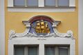 Löbau, Haus Altmarkt 17 (sog. "Goldenes Schiff"), Detail der Südfassade: Goldenes Schiff