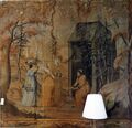 Leinwandbespannung dan er Westwand im Mittelraum des Obergeschosses