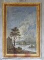 Mittlere Landschaft an der Ostwand: Eilender Postbote mit müdem Windhund