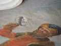 Memmingen, Kramerstraße 33, Apotheke zum Einhorn, Nordwestliches Nebenbild: Gelehrter mit Astrolabium und Buch, Detail